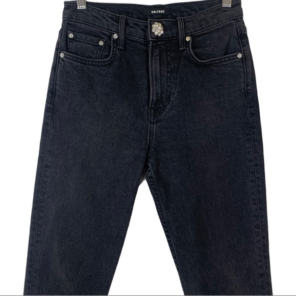 GRLFRND Karolina High Waist  Slim Straight leg Jeans Black Size 24 - Picture 5 of 9